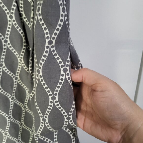 Robbie Bee Women SZ 6  Sleeveless Geometric Print Gray/White Lined Sheath Dress - Picture 5 of 11